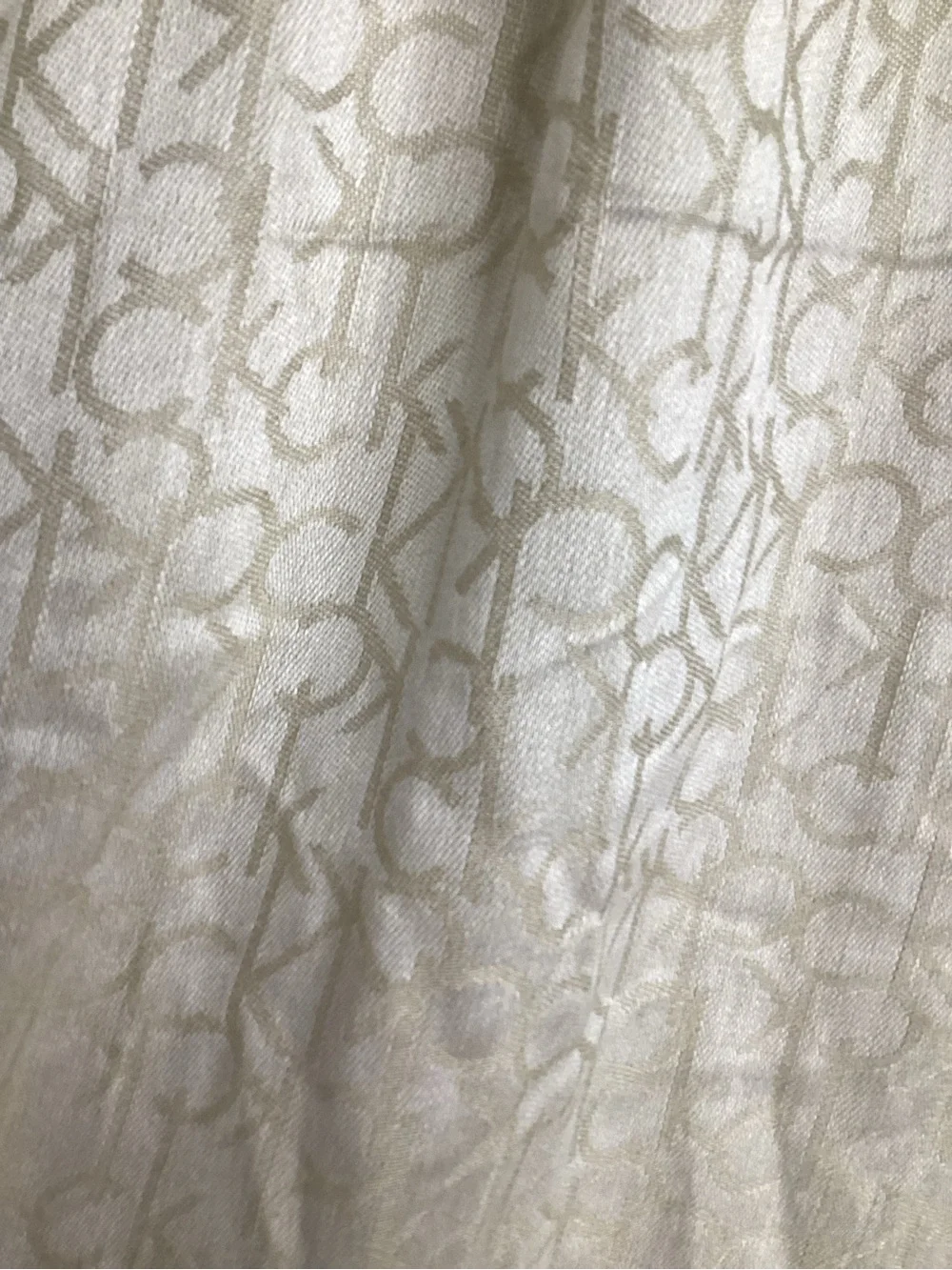 Calvin Klein Cream Logo Jacquard Scarf